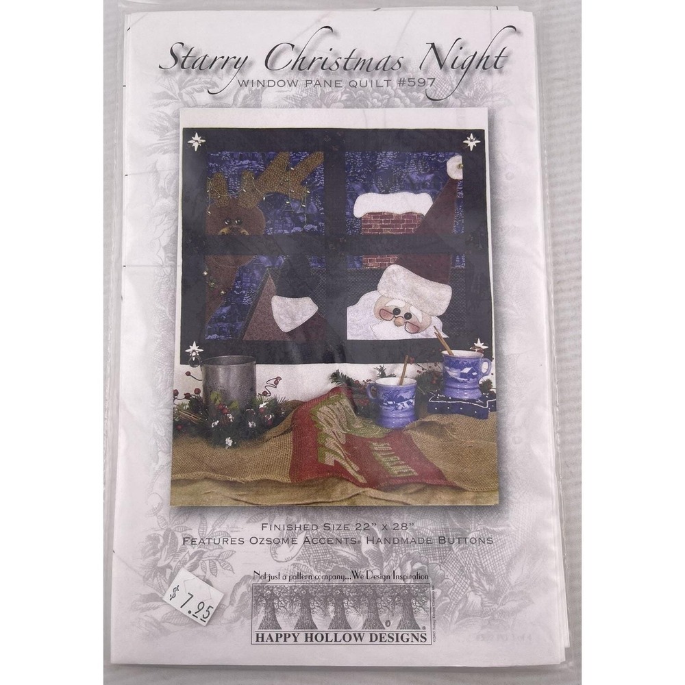 Happy Hollow Designs #597 "Starry Christmas Night" Window Pane Quilt Pattern‎